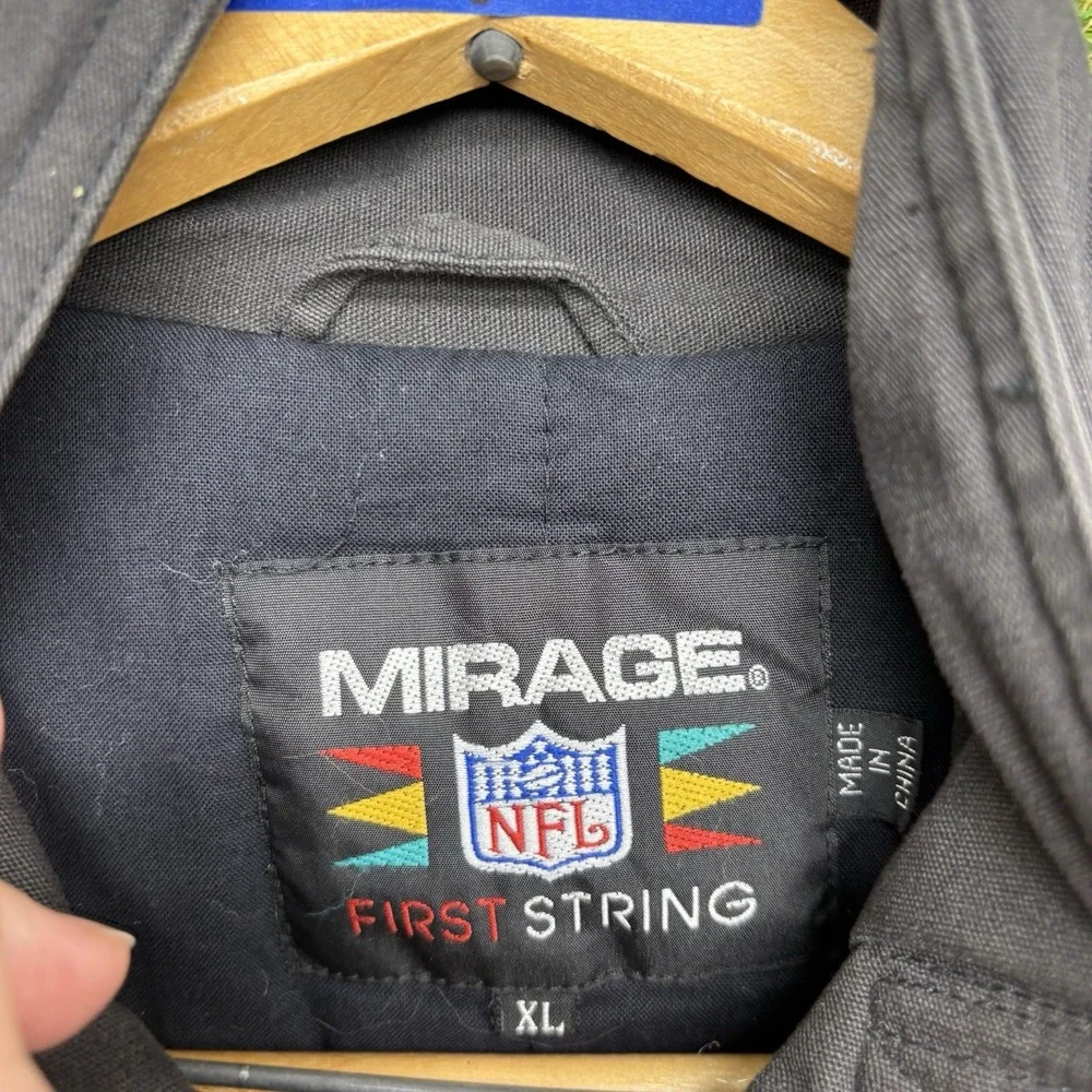 Vintage Las Vegas Raiders Jacket Mens XL Black Gray NFL Football Mirage 90s Coat